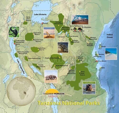 Tanzania National Park Map
