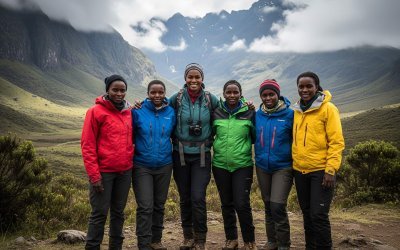 Female Guides and Porters at the Rwenzori Mountains