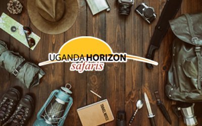 Hiking gear frame including machete, knife, clothes, boots, lantern, camera, hat, map, compass. Wanderlust, safari postcard, poster, banner.